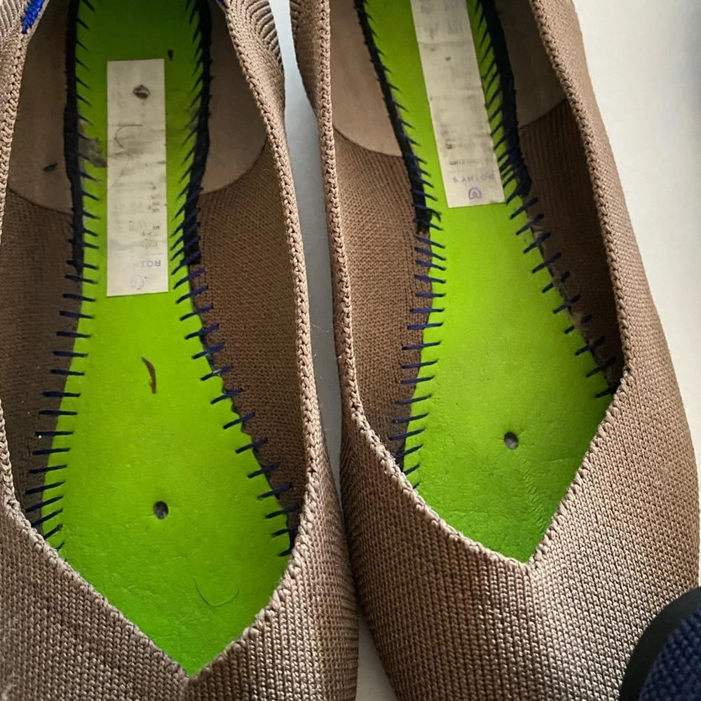 Rothy's Flats in Black, Red, Blue, and Tan - Picture 4 of 16